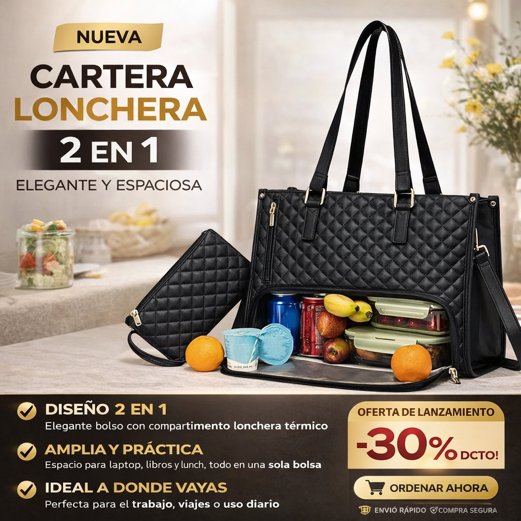 Cartera Lonchera 2 en 1, Elegante y Espaciosa 💖✨