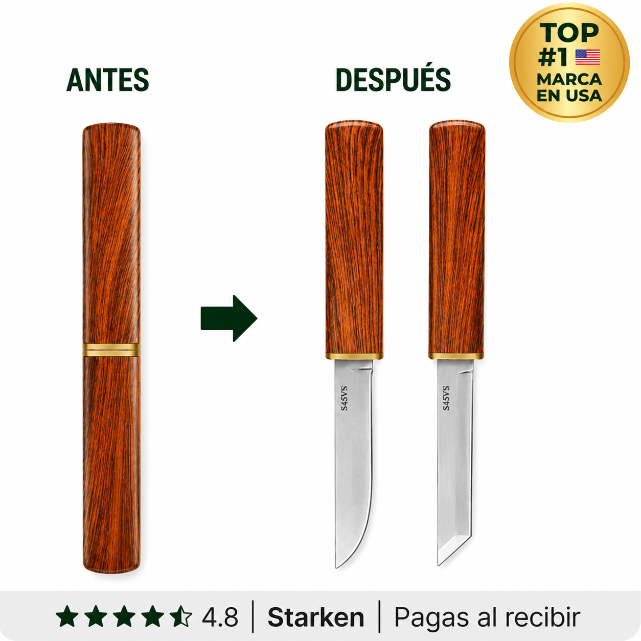 Set 2 Cuchillos Ergonómicos Acero - Corta Todo Sin Esfuerzo