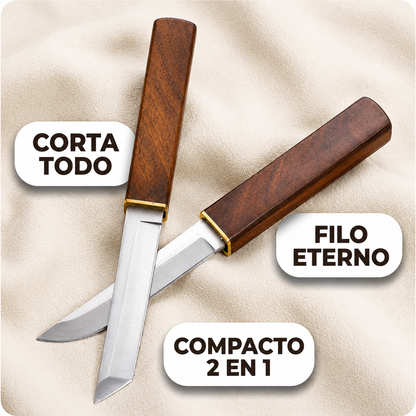 Set 2 Cuchillos Ergonómicos Acero - Corta Todo Sin Esfuerzo