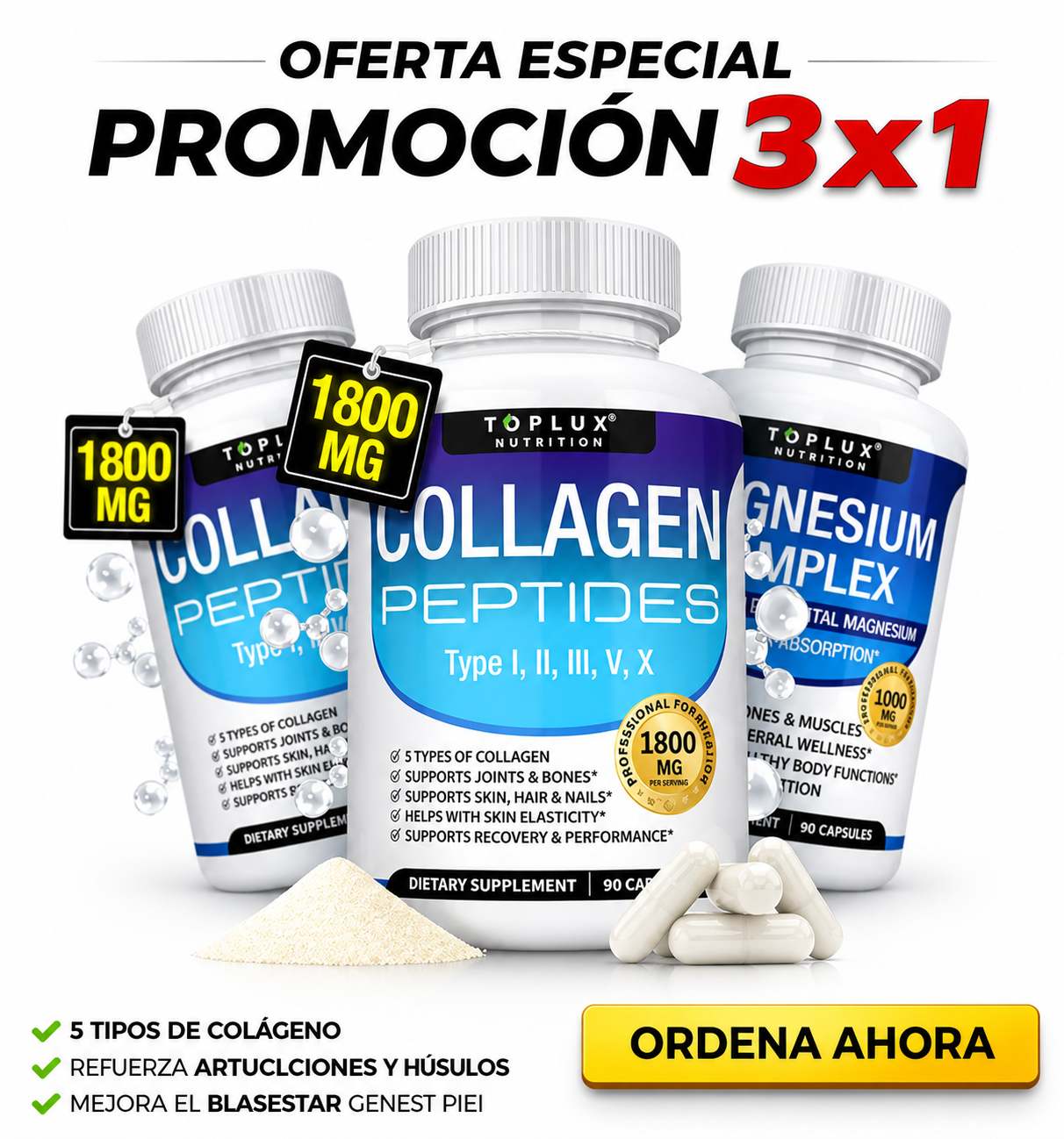 PROMOCION 3X1 Magnesio Complex l  ORIGINAL 90 CAPSULAS