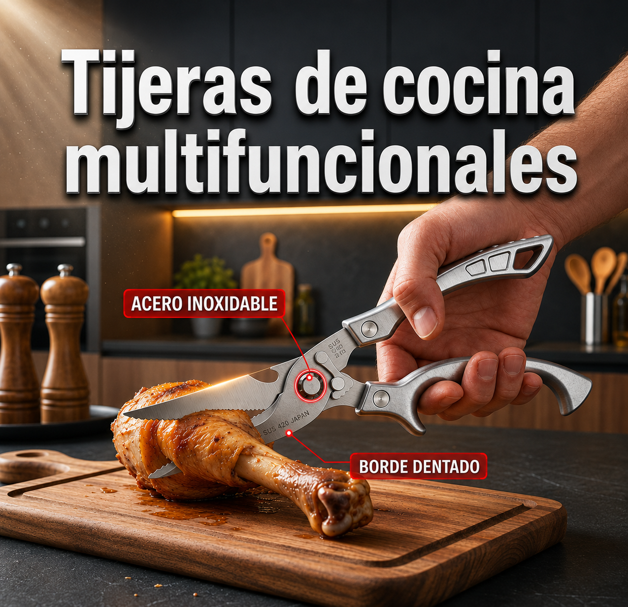 Tijeras de cocina multifuncionales de alta resistencia