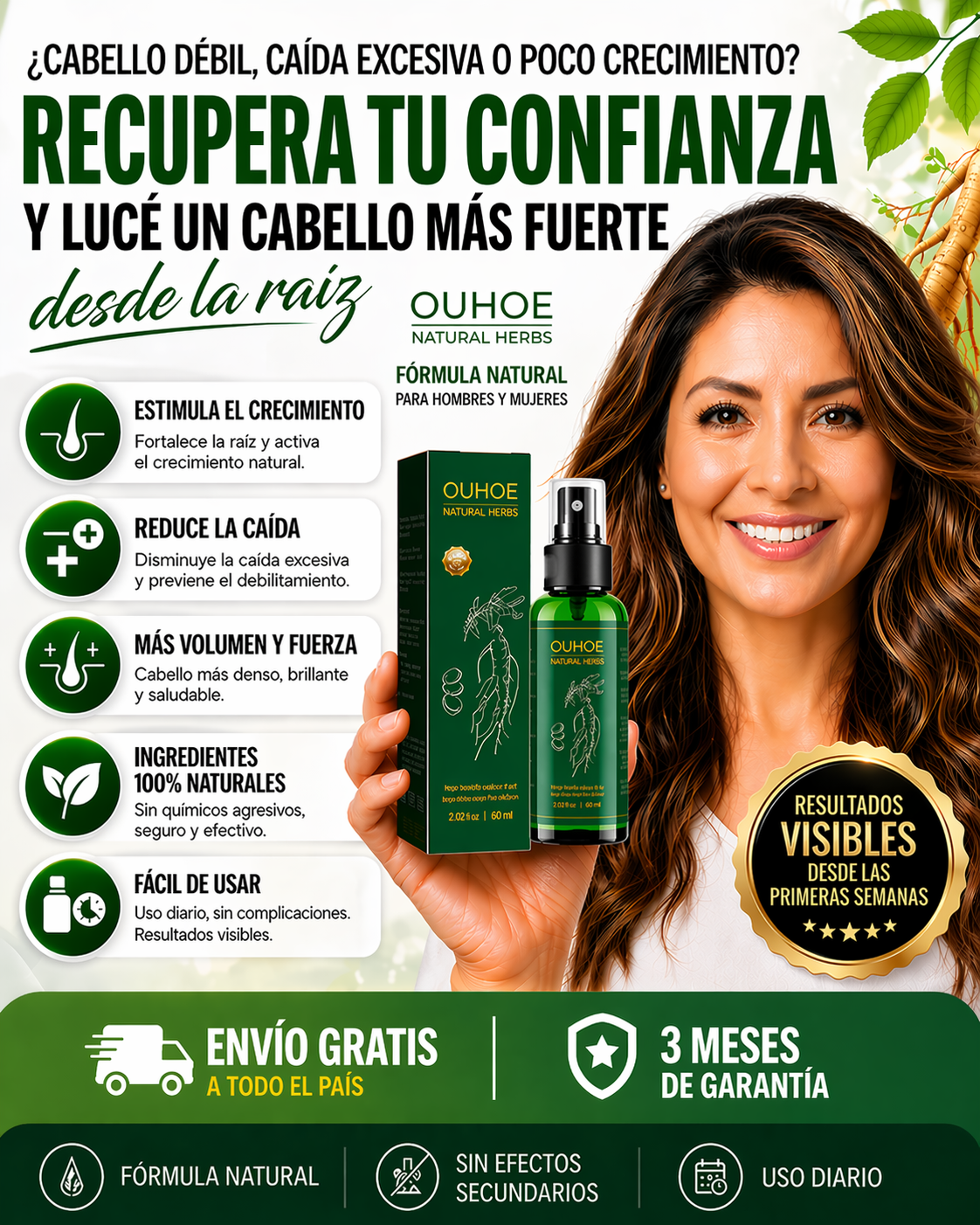 TÓNICO CAPILAR OUHOE 🌿 RECUPERA TU CABELLO