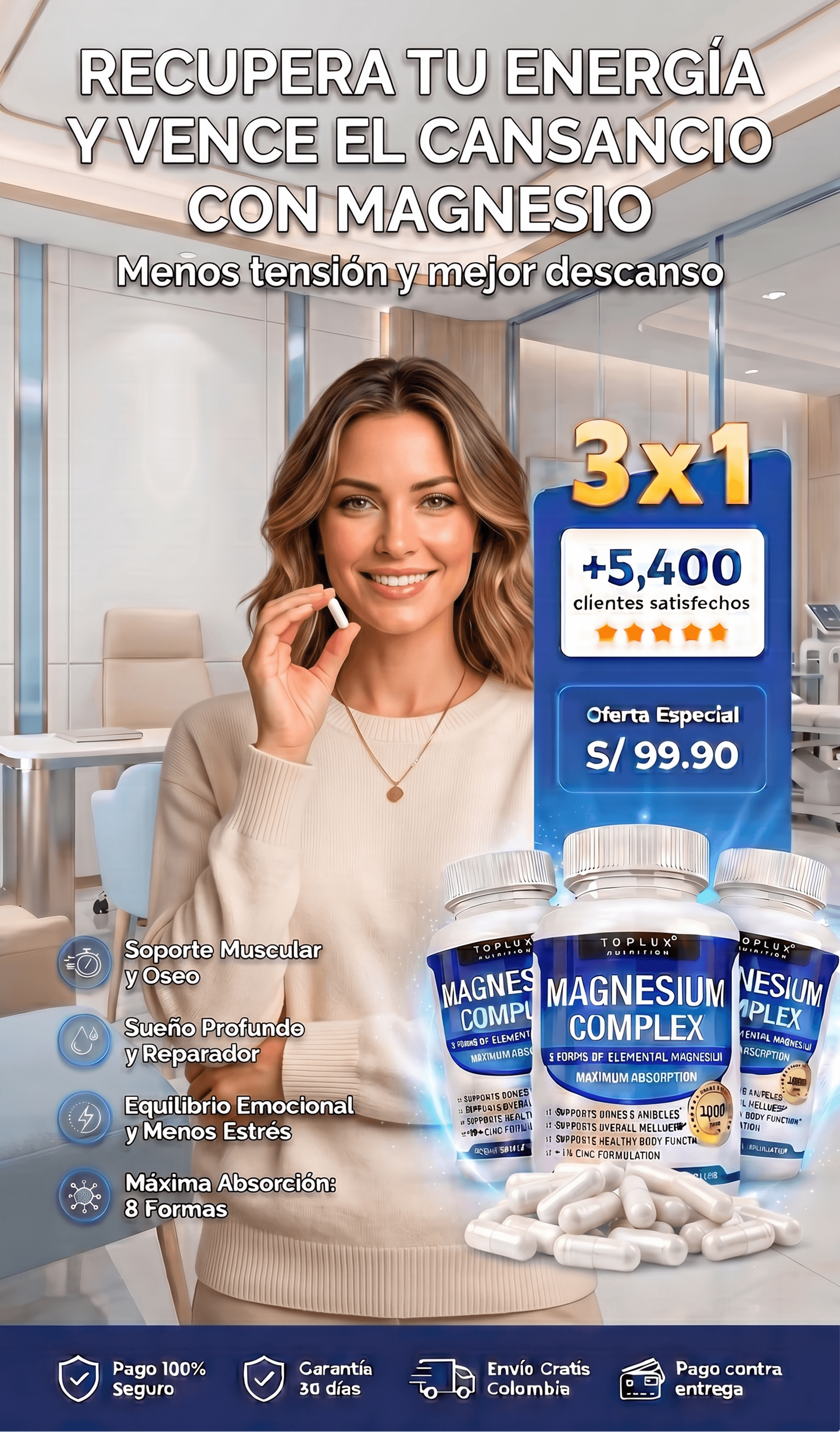Magnesium Complex ORIGINAL (90 Cápsulas) | OFERTA 3 X 1 SOLO POR HOY